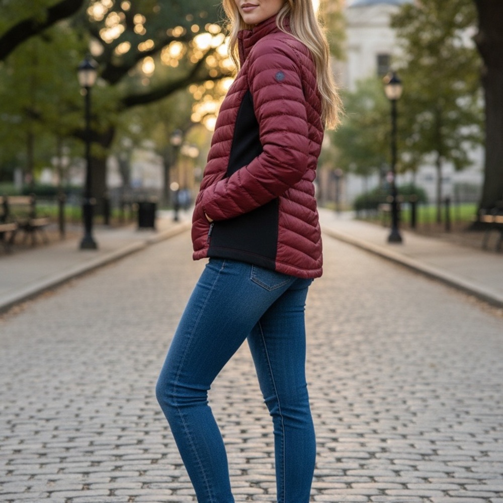 Red and Black Puffer Jacket